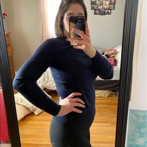 Navy Blue Gap Long Sleeve Thin Sweater